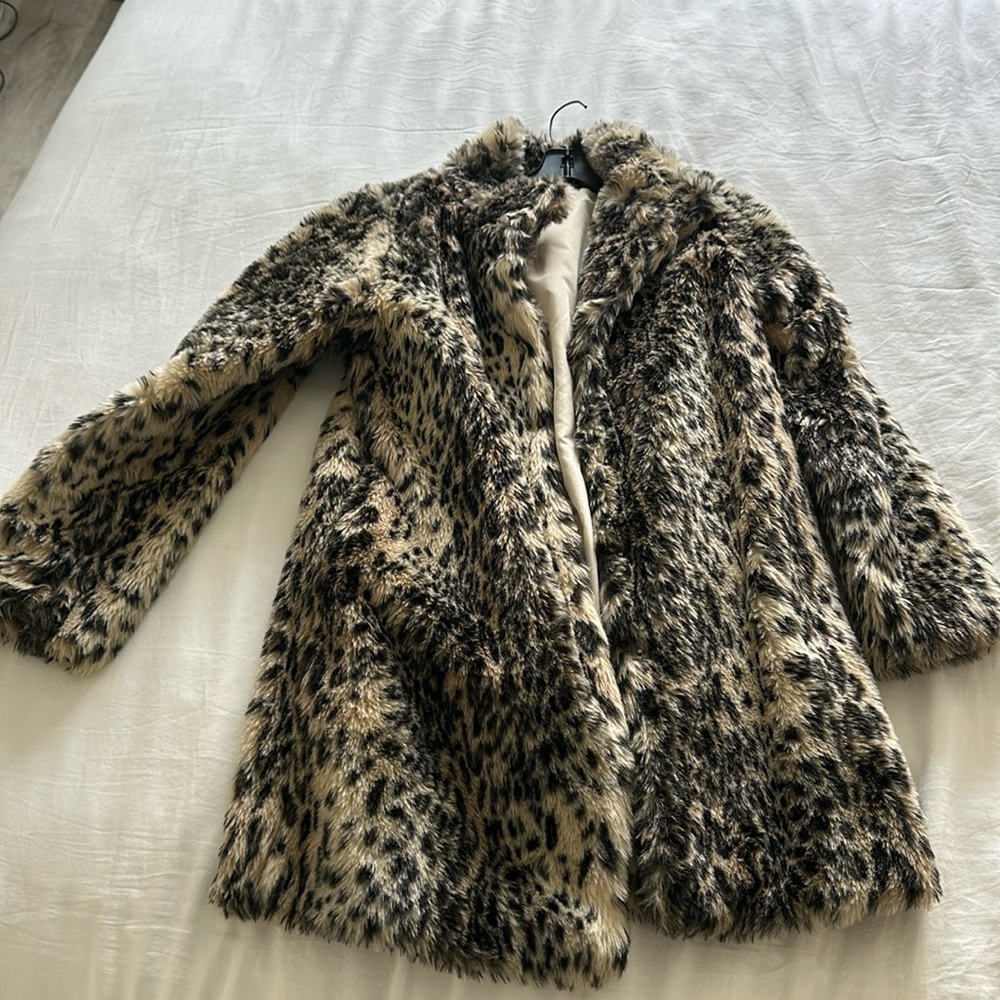 Cheetah faux fur coat